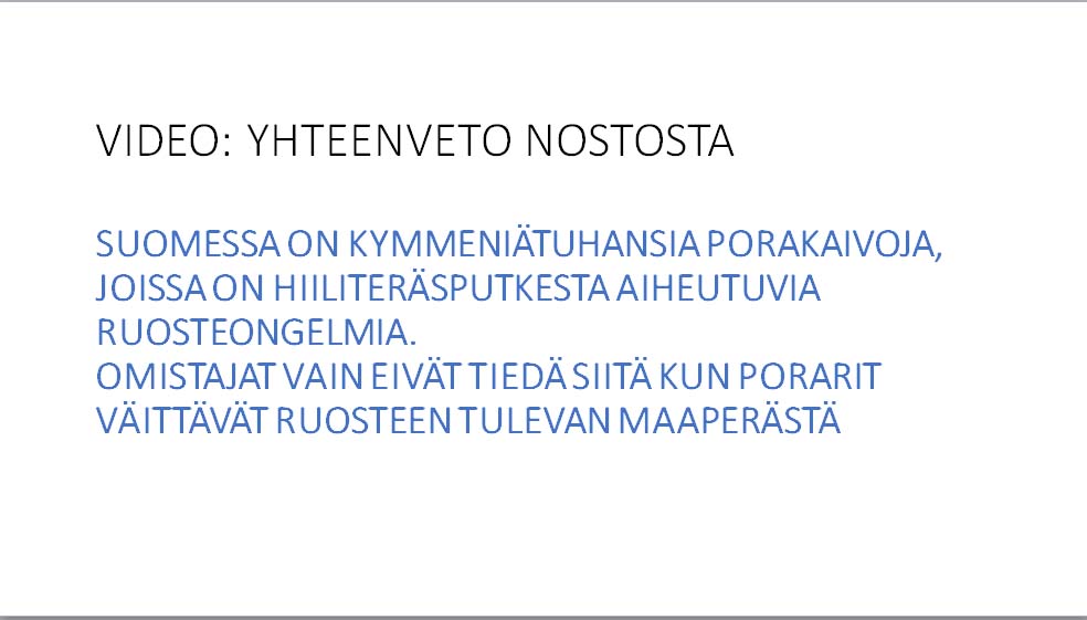 Porakaivon virherakenteen korjausesimerkki